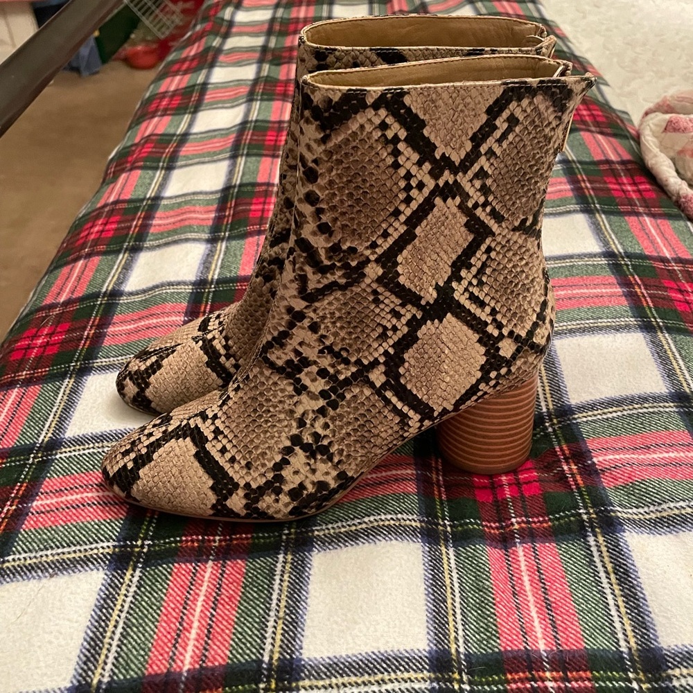 Justfab snakeskin boots 
Worn once size 8